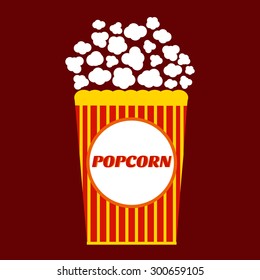 Movie Pop Corn Vector Icon Illustration on White Background