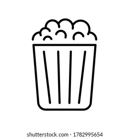 movie popcorn icon with black outline style