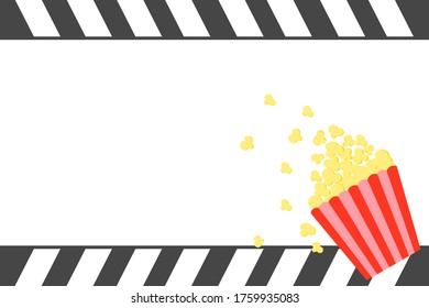 Movie Popcorn on white background.