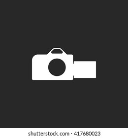 Movie portable video camera sign simple icon on  background