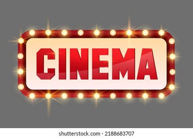 Movie Poster Cinema Banner Glowing Cinema Stock Vector (royalty Free 