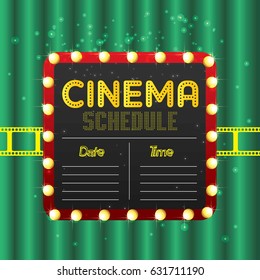 movie poster event for festival event, banner, brochure, flyer, template with date and place space. vector illustration