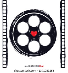 Movie poster festival for your design. Cinema flyer. Movie industry graphic illustration.