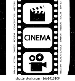 Movie poster festival for your design. Cinema flyer. Movie industry graphic illustration.