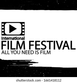 Movie poster festival for your design. Cinema flyer. Movie industry graphic illustration.