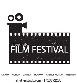 Movie poster festival for your design. Cinema flyer. Movie industry graphic illustration