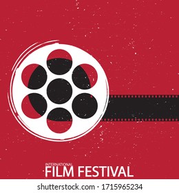 Movie poster festival for your design. Cinema flyer. Movie industry graphic illustration.