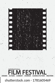 Movie Poster Festival für Ihr Design. Kinoflyer. Filmgrafik-Illustration mit Filmstreifen.