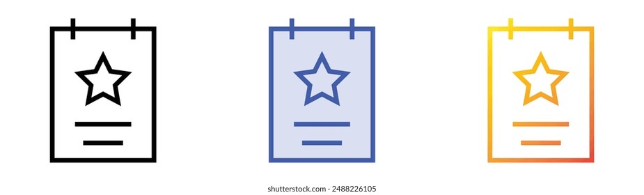 movie poster icon. Linear, Blue Fill and Gradient Style Design Isolated On White Background