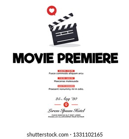 Movie Premiere Ticket Invitation Design with Where and When Details
