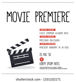 Movie Premiere Ticket Invitation Design With Where And When Details