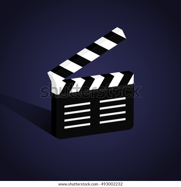 Movie production clapper board. Isolated\
vector illustration