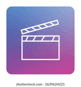 Movie production clapperboard icon filmmaking video