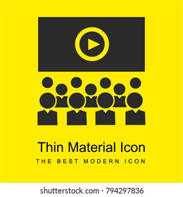 Movie projection to class students bright yellow material minimal icon or logo design