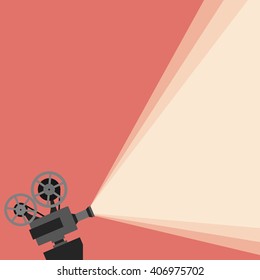  Movie projector background cinema illustration.  Vintage poster vector movie projector background for your design.