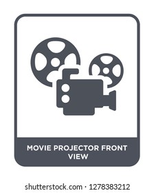 movie projector front view icon vector on white background, movie projector front view trendy filled icons from Cinema collection, movie projector front view vector illustration
