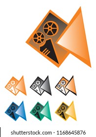 Movie projector. Image for logo or Illustrations