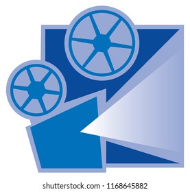 Movie projector. Image for logo or Illustrations