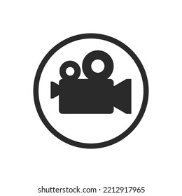 Movie Recorder Icon Vector Flat Design Template