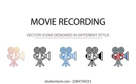 Movie Recording icon design with white background stock illustration