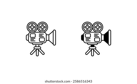 Movie Recording icon design with white background stock illustration