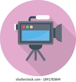 icono de color plano vectorial de grabación de películas