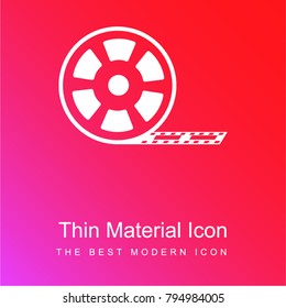 Movie red and pink gradient material white icon minimal design