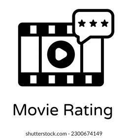 Movie reel glyph style icon is visually perfect 