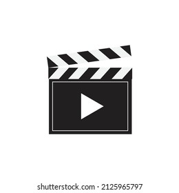 Movie reel icon and cinema logo design vector. clapboard sign for your illustration