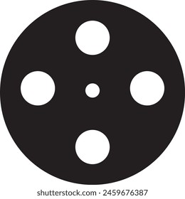 Movie reel icon, film reel. 
