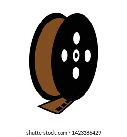 Movie Reel Icon. Flat Illustration Of Movie Reel Vector Icon For Web