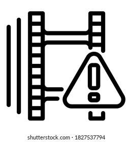 Movie reel icon. Outline movie reel vector icon for web design isolated on white background