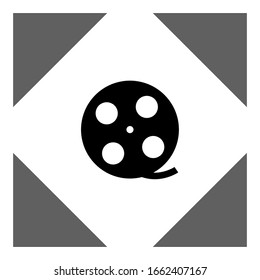 Movie reel icon. Vector symbol