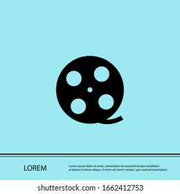 Movie reel icon. Vector symbol