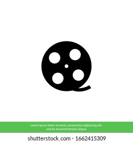 Movie reel icon. Vector symbol