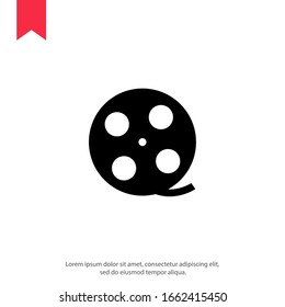 Movie reel icon. Vector symbol