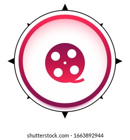 Movie reel icon. Vector symbol