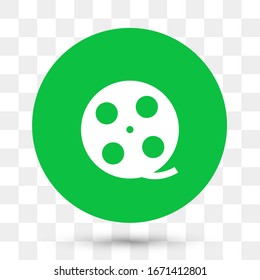 Movie reel icon. Vector symbol