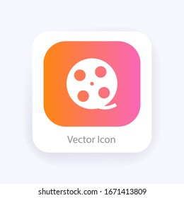 Movie reel icon. Vector symbol