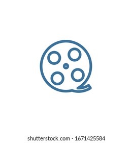 Movie reel icon. Vector symbol