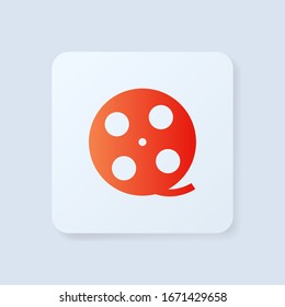 Movie reel icon. Vector symbol