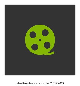 Movie reel icon. Vector symbol