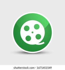 Movie reel icon. Vector symbol