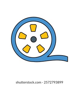 movie reel icon with white background vector stock illustration