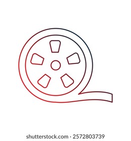 movie reel icon with white background vector stock illustration