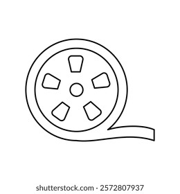 movie reel icon with white background vector stock illustration