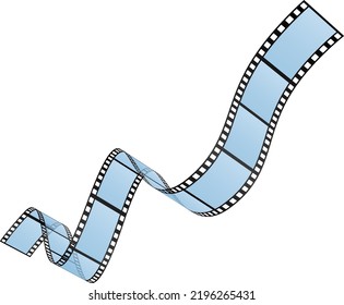 Movie reel strip waving. Cinema film roll