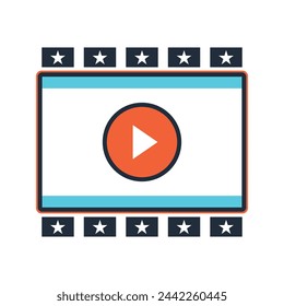 Movie review icon vector image on white background can be used for cinema