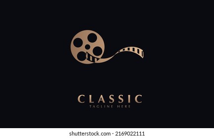 movie roll or camra roll vector monogram logo template