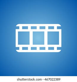 Movie Roll Icon on blue color. 